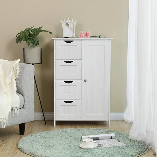 Hirth 31.9'' Tall 1 - Door Mirrored Accent Cabinet Glossy and Smooth