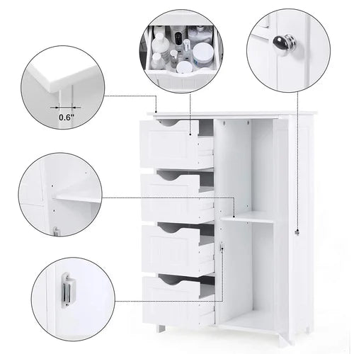Hirth 31.9'' Tall 1 - Door Mirrored Accent Cabinet Glossy and Smooth