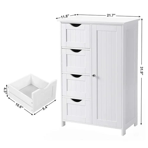 Hirth 31.9'' Tall 1 - Door Mirrored Accent Cabinet Glossy and Smooth