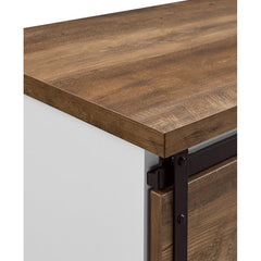 Rustic Oak Hisako TV Stand for TVs up to 65" Modern and Rustic Sliding Door