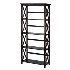 1 Espresso Hitz 63'' H x 29.5'' W Solid Wood Etagere Bookcase