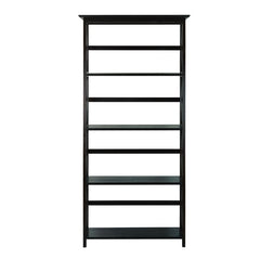 1 Espresso Hitz 63'' H x 29.5'' W Solid Wood Etagere Bookcase