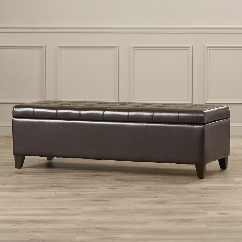 Upholstered Storage Bench Ideal for Tucking Away Pillows, Blankets, and Other Sitting Room Essentials Providing A Space Saving