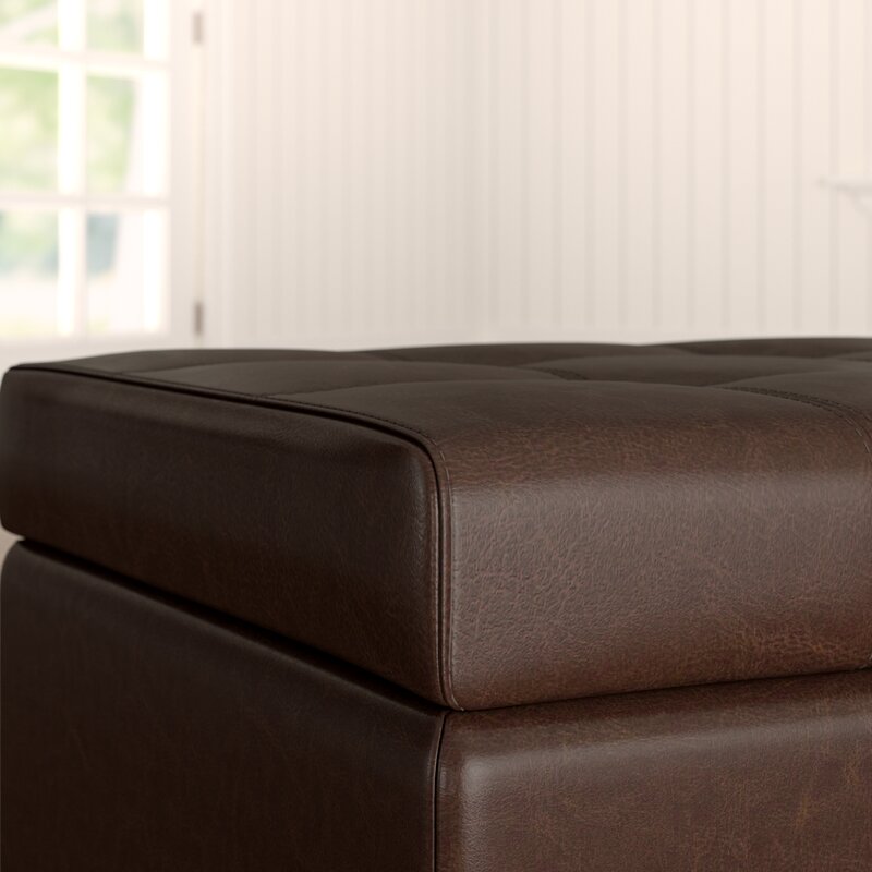 Upholstered Storage Bench Ideal for Tucking Away Pillows, Blankets, and Other Sitting Room Essentials Providing A Space Saving