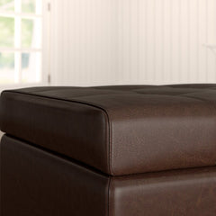 Upholstered Storage Bench Ideal for Tucking Away Pillows, Blankets, and Other Sitting Room Essentials Providing A Space Saving