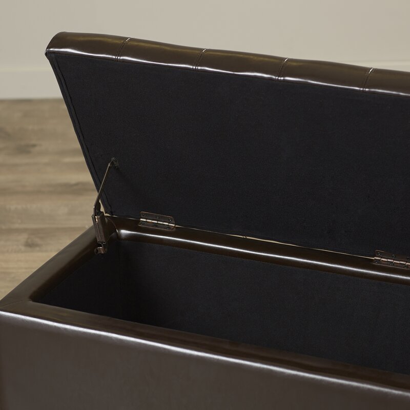 Upholstered Storage Bench Ideal for Tucking Away Pillows, Blankets, and Other Sitting Room Essentials Providing A Space Saving
