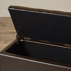 Upholstered Storage Bench Ideal for Tucking Away Pillows, Blankets, and Other Sitting Room Essentials Providing A Space Saving