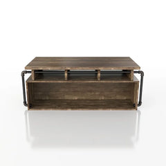 Dark Brown Hoehn Lift Top Block Coffee Table with Storage