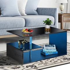 Black Holl Floor Shelf Coffee Table with Storage