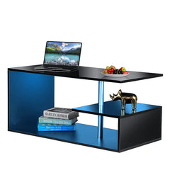 Black Holl Floor Shelf Coffee Table with Storage