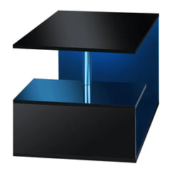 Black Holl Floor Shelf Coffee Table with Storage