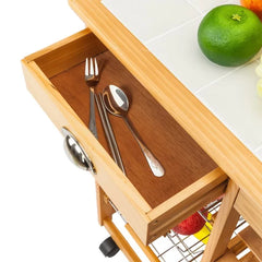 Horacia 26.38'' Wide Rolling Kitchen Cart Perfect Space Saving for your Kitchen or Dining Room