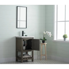Antique Gray Hort 20" Single Bathroom Vanity Set Solid Fir Wood Frame