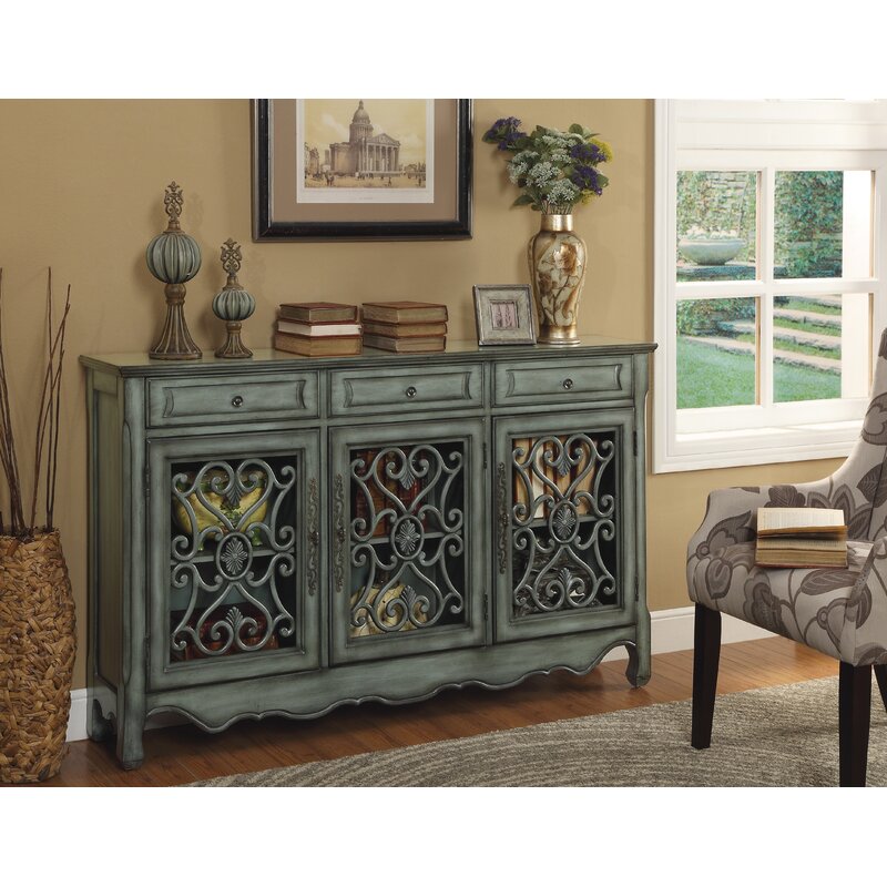 Hood Green Gray 60'' Wide 3 Drawer Sideboard Three Drawers that Can Be Used To Keep your Small Yet Necessary Items Like Cutlery