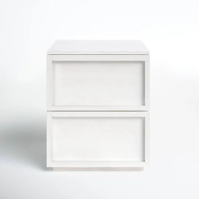 White Washed Hudson 21.7'' Tall 2 - Drawer Nightstand