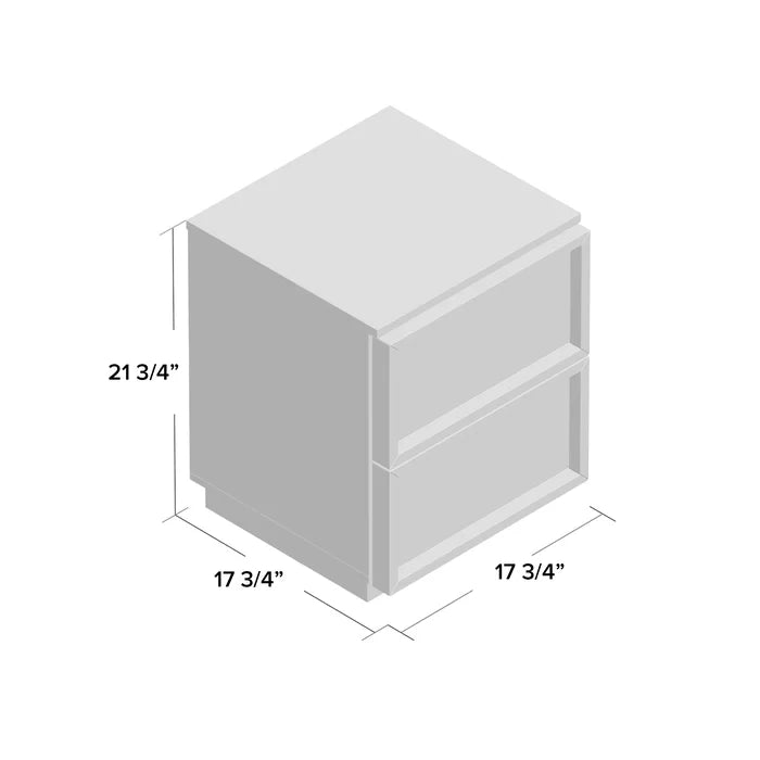 White Washed Hudson 21.7'' Tall 2 - Drawer Nightstand