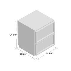 White Washed Hudson 21.7'' Tall 2 - Drawer Nightstand