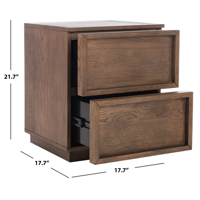 Medium Oak Hudson 21.7'' Tall 2 - Drawer Nightstand