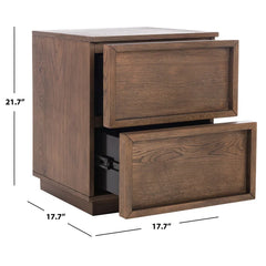 Medium Oak Hudson 21.7'' Tall 2 - Drawer Nightstand