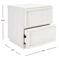 White Washed Hudson 21.7'' Tall 2 - Drawer Nightstand