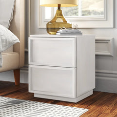 White Washed Hudson 21.7'' Tall 2 - Drawer Nightstand