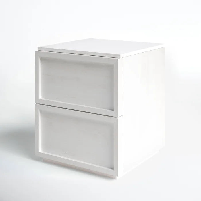 White Washed Hudson 21.7'' Tall 2 - Drawer Nightstand