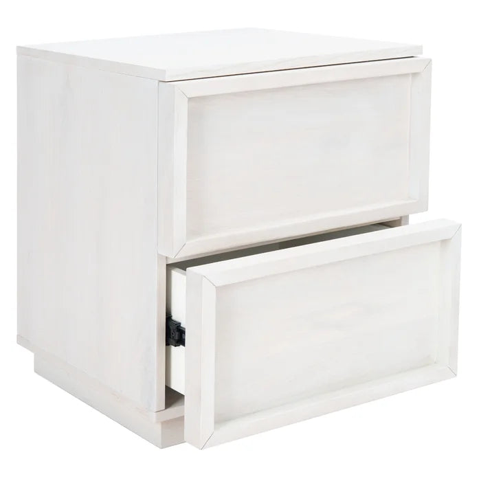 White Washed Hudson 21.7'' Tall 2 - Drawer Nightstand