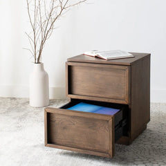 Medium Oak Hudson 21.7'' Tall 2 - Drawer Nightstand