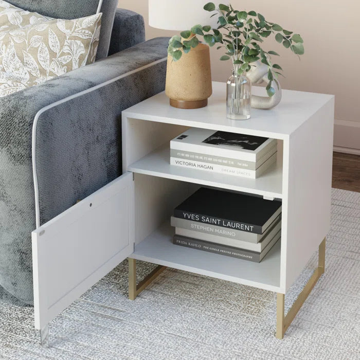 Hugette 22 Tall Sled End Table Offers Plenty of Storage Boho Style Door