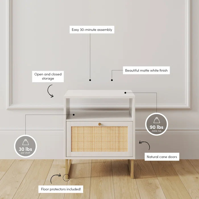 Hugette 22 Tall Sled End Table Offers Plenty of Storage Boho Style Door