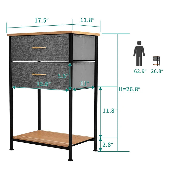 Hugo 2 Drawer 17.5'' W Chest Adds An Extra Storage Spot Perfect Organize