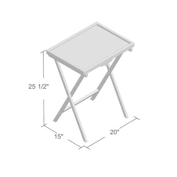 Hussey Solid Bamboo Tray Table Set Natural Finish Perfect for Living Room (Set of 2)