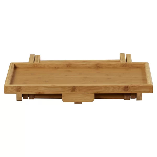 Hussey Solid Bamboo Tray Table Set Natural Finish Perfect for Living Room (Set of 2)