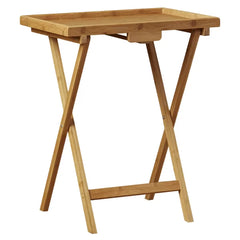 Hussey Solid Bamboo Tray Table Set Natural Finish Perfect for Living Room (Set of 2)