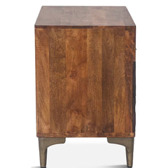 Ilford 28.6'' Tall 2 - Drawer Solid Wood Nightstand in Brown Contemporary Modern Design