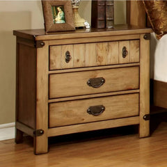 Ilyan 28.13'' Tall 3 - Drawer Solid Wood Nightstand in Burnished Pine