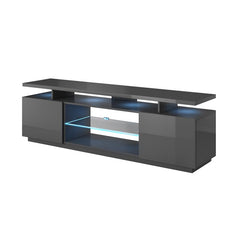 Gray Imkamp TV Stand for TVs up to 78" High Gloss Fronts with a Matte Body
