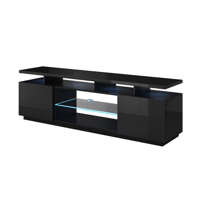 Black Imkamp TV Stand for TVs up to 78" High Gloss Fronts with a Matte Body