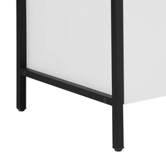 White Indi 60'' Tall Steel 2 - Door Accent Cabinet Brings Modern Aesthetics