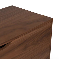 Walnut Indra 3 Drawer 33.5'' W Dresser Featuring Clean Lines and a Smooth Surface