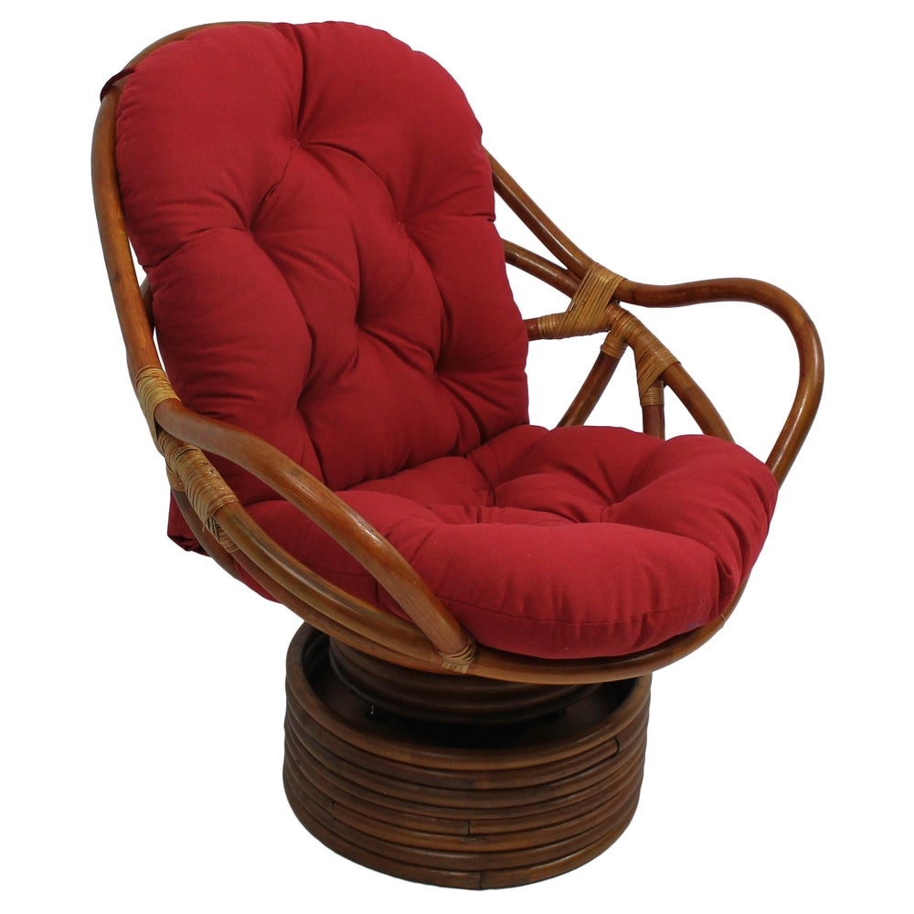 Swivel Rocker with Cushion Comfortable and Unique Chair Cradles your Back, Neck, and Seat in Colorful Style While the Tufted Cushions