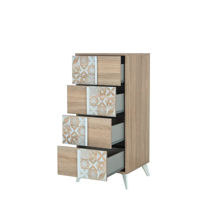 Iovanna 4 Drawer Chest Together with Heavy Duty Hardware Dresser Mirror