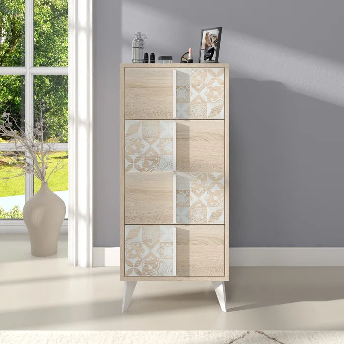 Iovanna 4 Drawer Chest Together with Heavy Duty Hardware Dresser Mirror