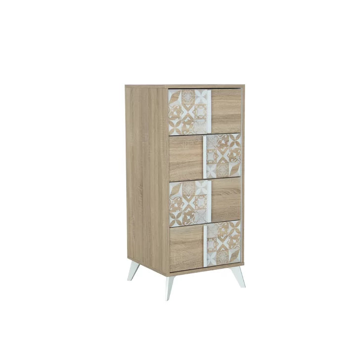 Iovanna 4 Drawer Chest Together with Heavy Duty Hardware Dresser Mirror