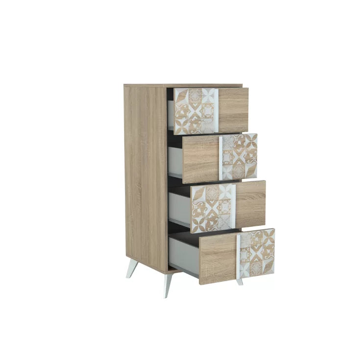 Iovanna 4 Drawer Chest Together with Heavy Duty Hardware Dresser Mirror