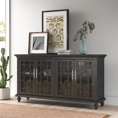 Edwardsville Textured Black Ira TV Stand for TVs up to 78"