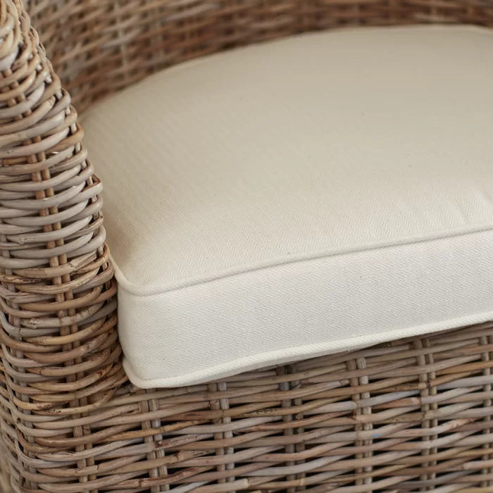 White Polyester Blend t shirt 29.1'' Wide Barrel Chair Removable Seat Cushion Perfect for Rounding Out Space