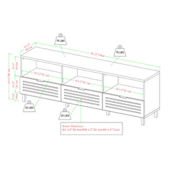 TV Stand for TVs up to 78" Perfect for Storing your Media with Cable Management