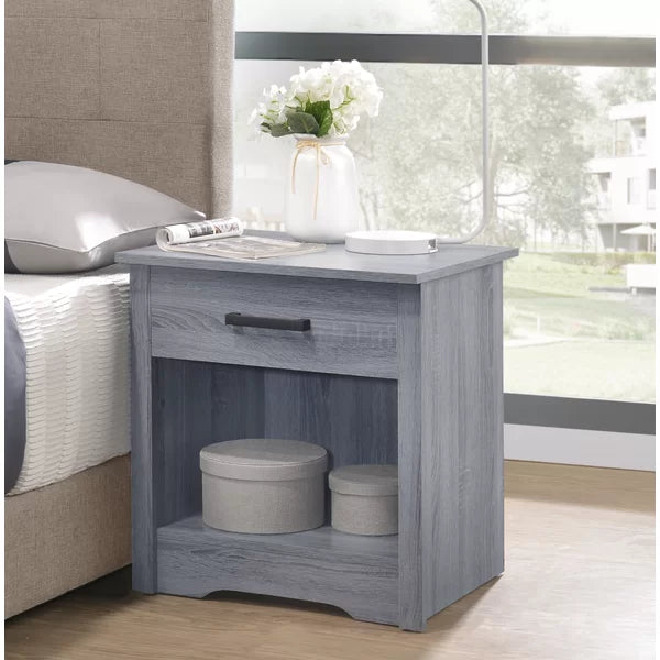 Gray Isik 23'' Tall 1 - Drawer Nightstand Perfect for Bedside
