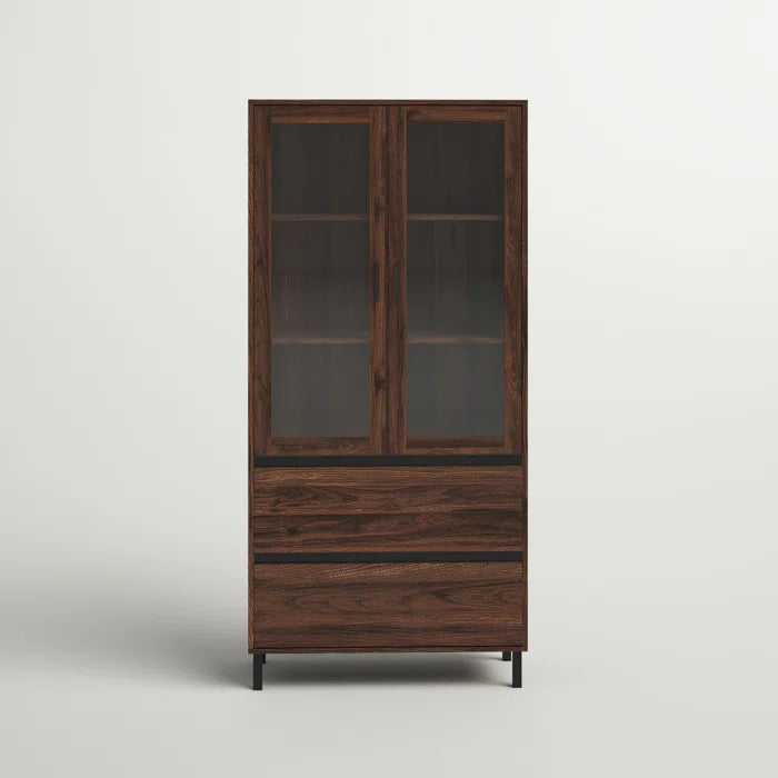 Dark Walnut Isla 30.5'' Wide China Cabinet Perfect for Displaying your Favorite Dishware